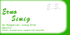 erno simig business card