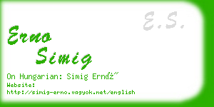 erno simig business card